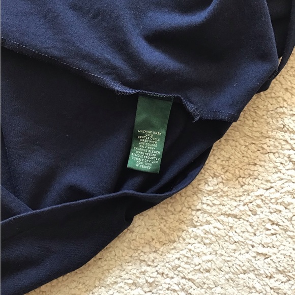 Ralph Lauren navy sleeveless dress with ruffled front - Picture 5 of 5